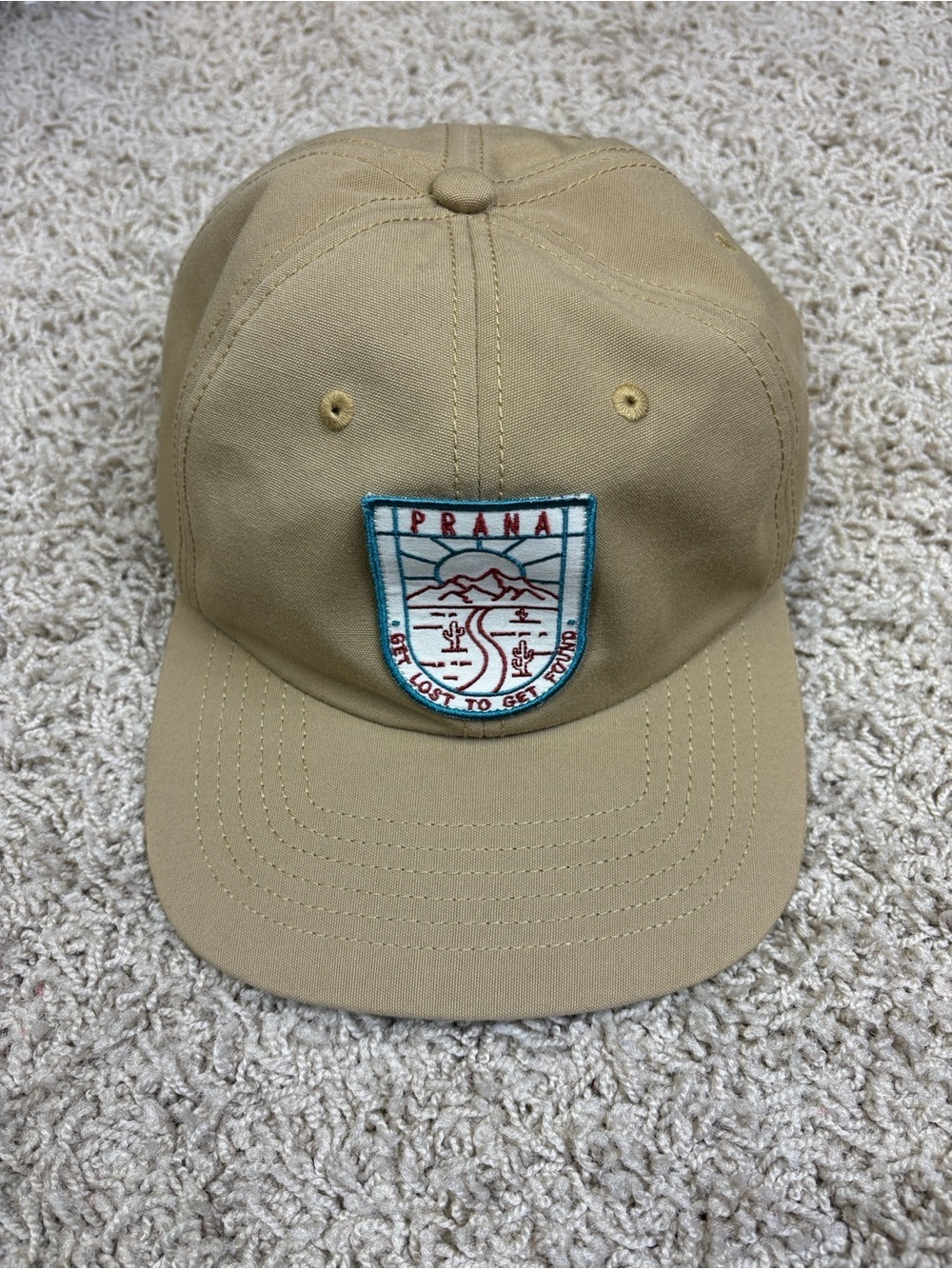 NWOT Prana Gazin patch hat tan